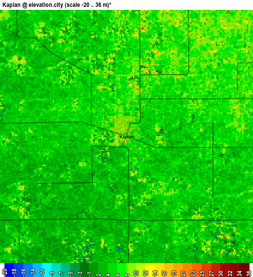 Zoom OUT 2x Kaplan, United States elevation map