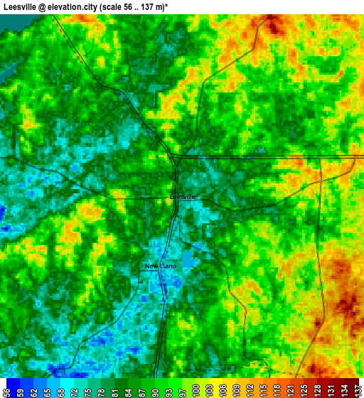 Zoom OUT 2x Leesville, United States elevation map