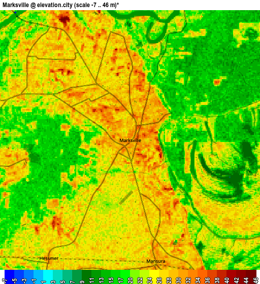 Zoom OUT 2x Marksville, United States elevation map