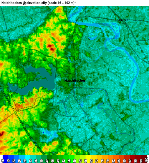 Zoom OUT 2x Natchitoches, United States elevation map