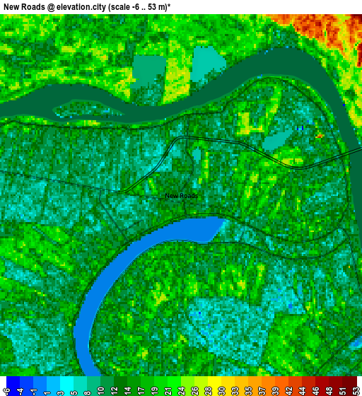 Zoom OUT 2x New Roads, United States elevation map