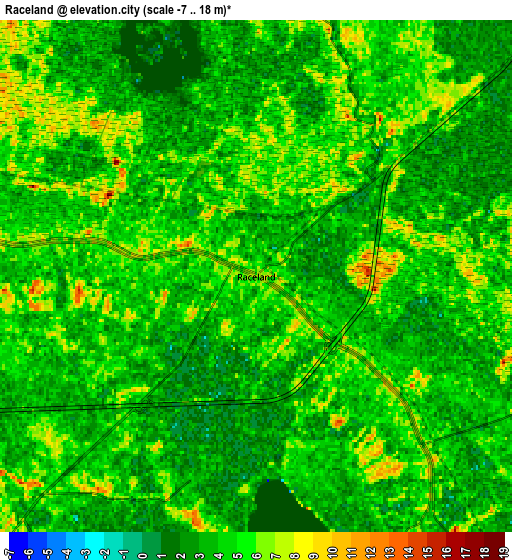 Zoom OUT 2x Raceland, United States elevation map