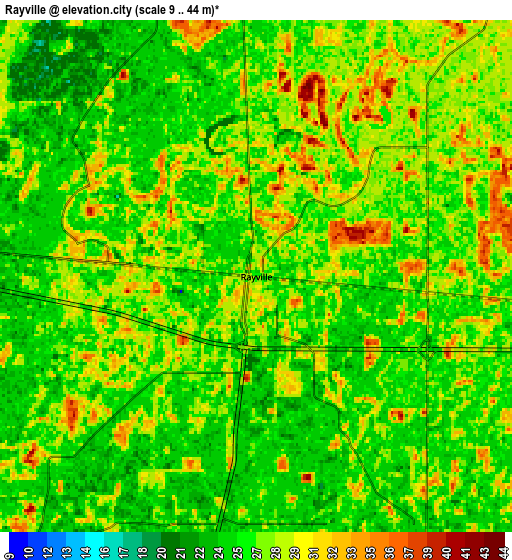 Zoom OUT 2x Rayville, United States elevation map