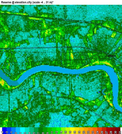 Zoom OUT 2x Reserve, United States elevation map