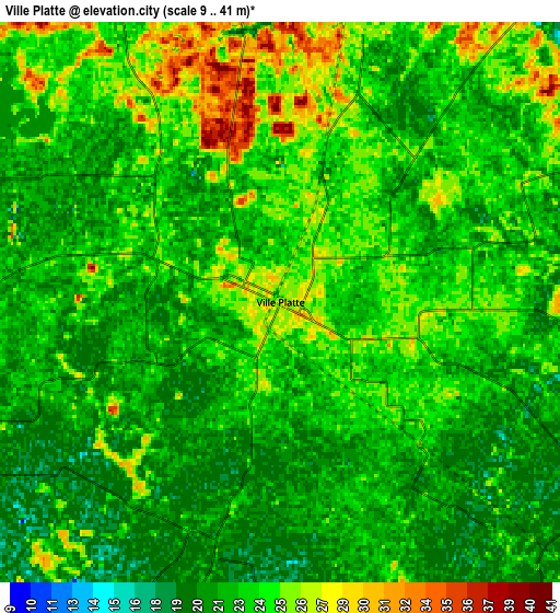 Zoom OUT 2x Ville Platte, United States elevation map