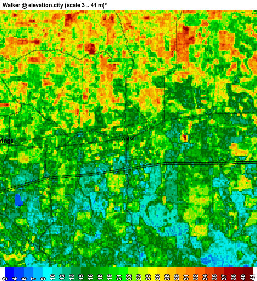 Zoom OUT 2x Walker, United States elevation map