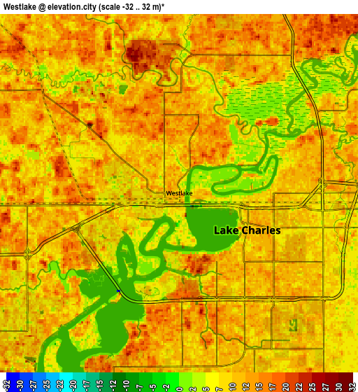 Zoom OUT 2x Westlake, United States elevation map