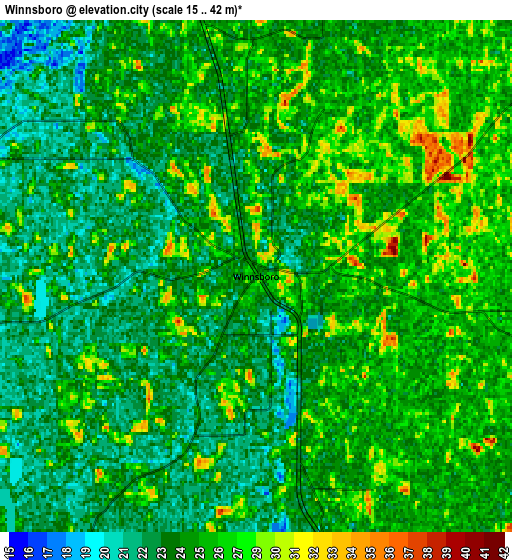 Zoom OUT 2x Winnsboro, United States elevation map