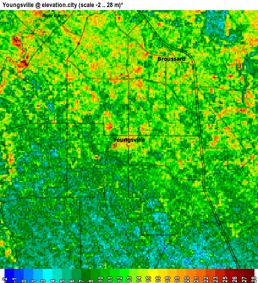 Zoom OUT 2x Youngsville, United States elevation map