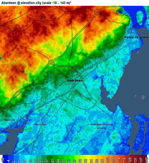 Zoom OUT 2x Aberdeen, United States elevation map