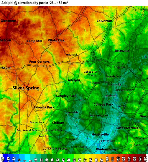 Zoom OUT 2x Adelphi, United States elevation map