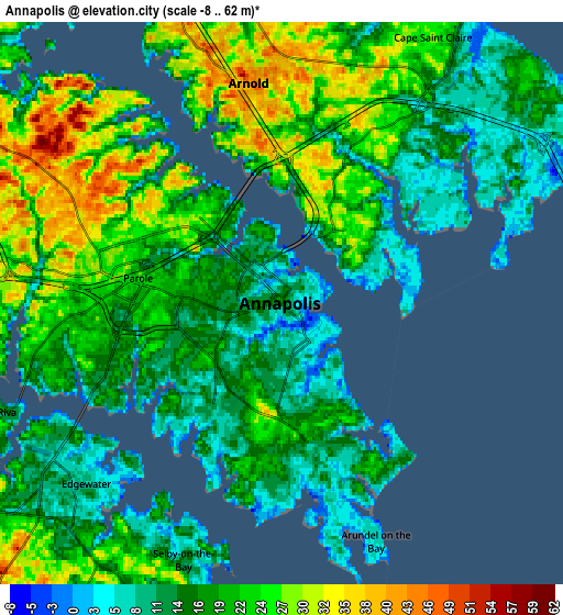 Zoom OUT 2x Annapolis, United States elevation map