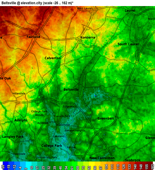 Zoom OUT 2x Beltsville, United States elevation map