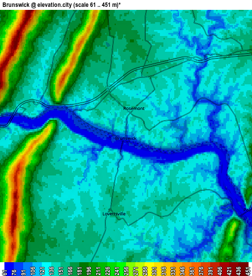 Zoom OUT 2x Brunswick, United States elevation map