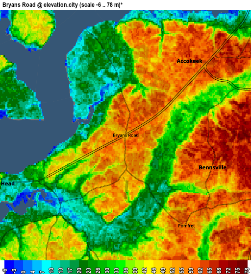 Zoom OUT 2x Bryans Road, United States elevation map