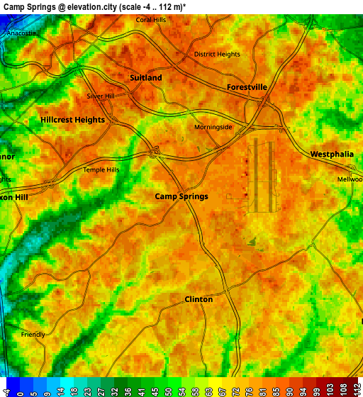 Zoom OUT 2x Camp Springs, United States elevation map