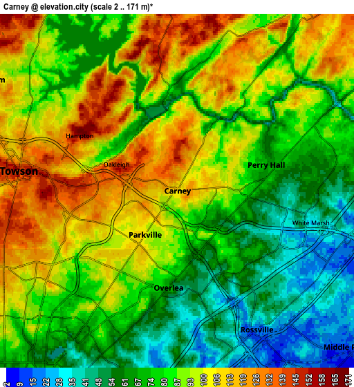 Zoom OUT 2x Carney, United States elevation map