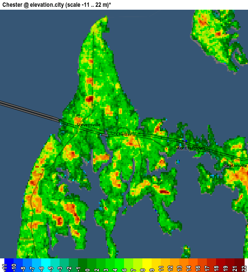 Zoom OUT 2x Chester, United States elevation map