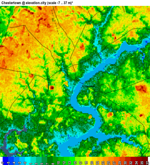 Zoom OUT 2x Chestertown, United States elevation map