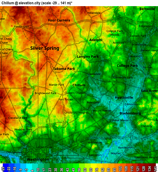 Zoom OUT 2x Chillum, United States elevation map