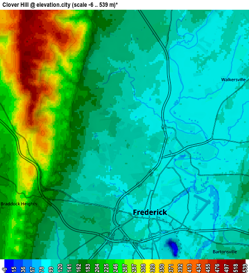 Zoom OUT 2x Clover Hill, United States elevation map