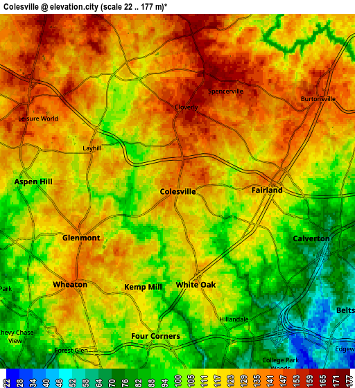 Zoom OUT 2x Colesville, United States elevation map