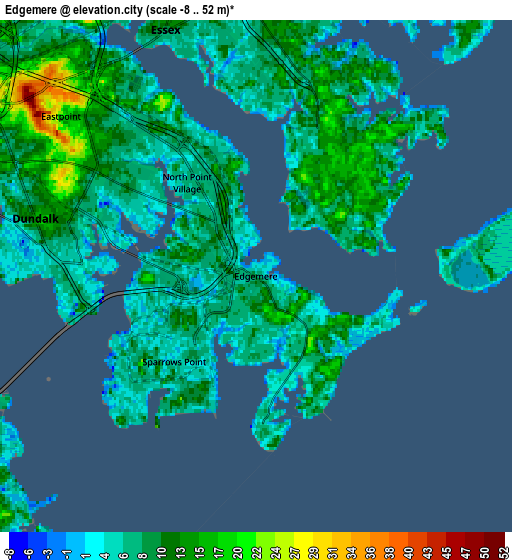 Zoom OUT 2x Edgemere, United States elevation map