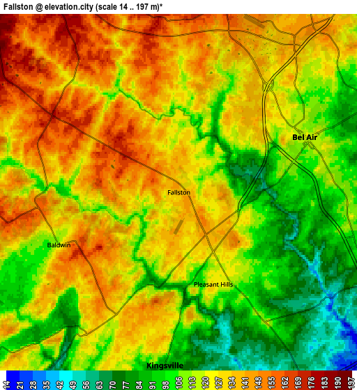 Zoom OUT 2x Fallston, United States elevation map