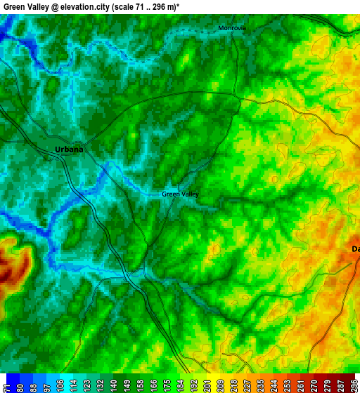 Zoom OUT 2x Green Valley, United States elevation map