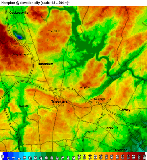 Zoom OUT 2x Hampton, United States elevation map