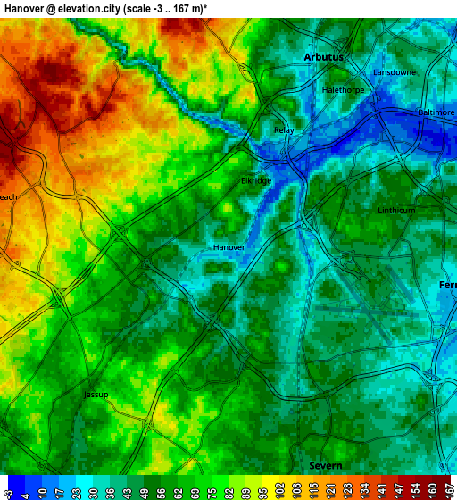 Zoom OUT 2x Hanover, United States elevation map