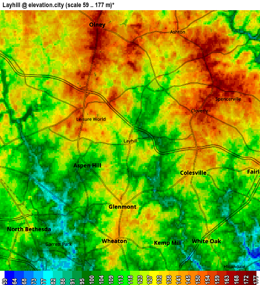 Zoom OUT 2x Layhill, United States elevation map