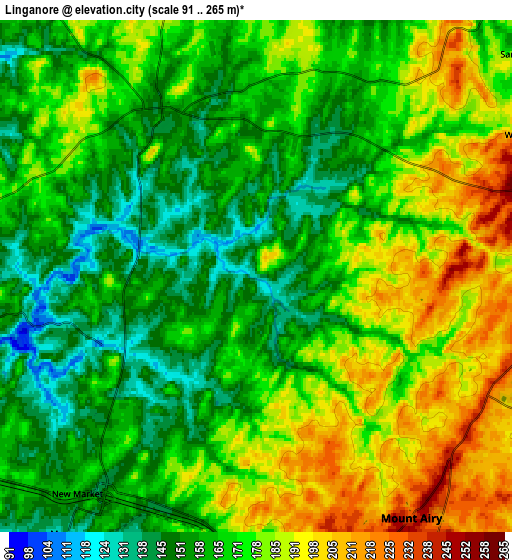 Zoom OUT 2x Linganore, United States elevation map