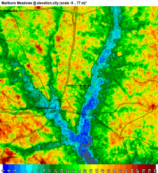 Zoom OUT 2x Marlboro Meadows, United States elevation map