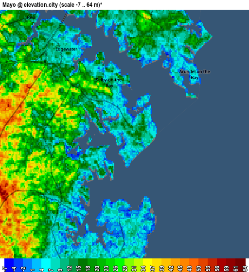 Zoom OUT 2x Mayo, United States elevation map