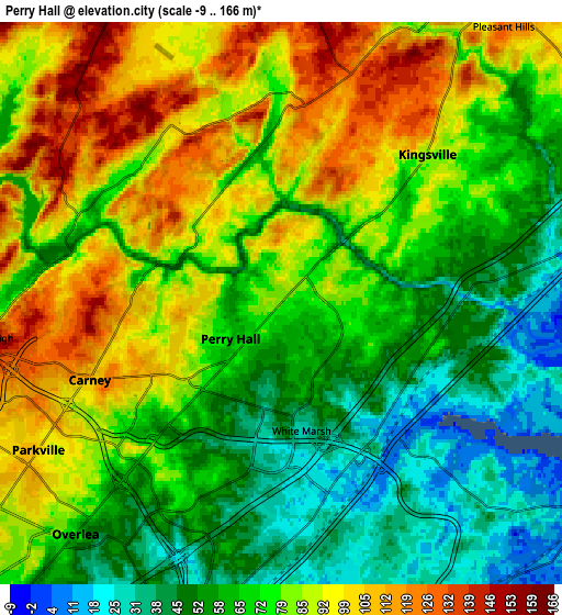 Zoom OUT 2x Perry Hall, United States elevation map