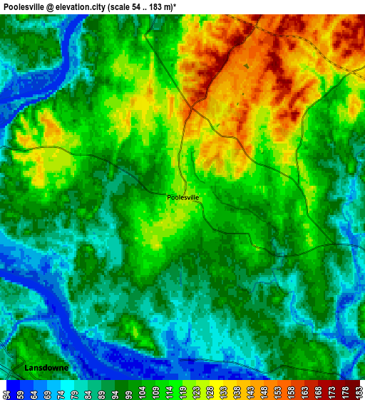 Zoom OUT 2x Poolesville, United States elevation map