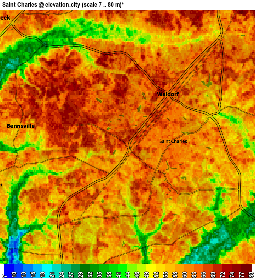 Zoom OUT 2x Saint Charles, United States elevation map