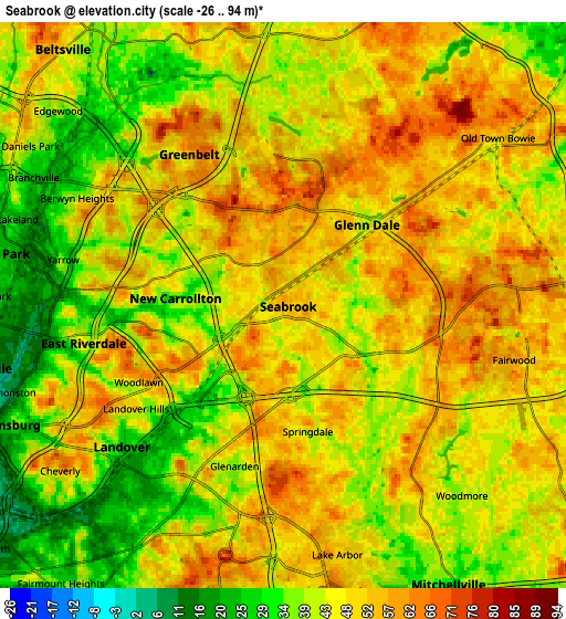 Zoom OUT 2x Seabrook, United States elevation map