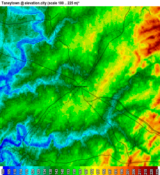 Zoom OUT 2x Taneytown, United States elevation map