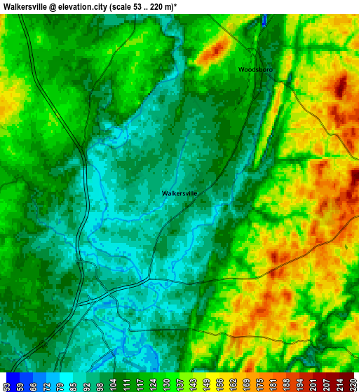 Zoom OUT 2x Walkersville, United States elevation map