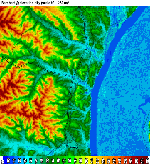 Zoom OUT 2x Barnhart, United States elevation map