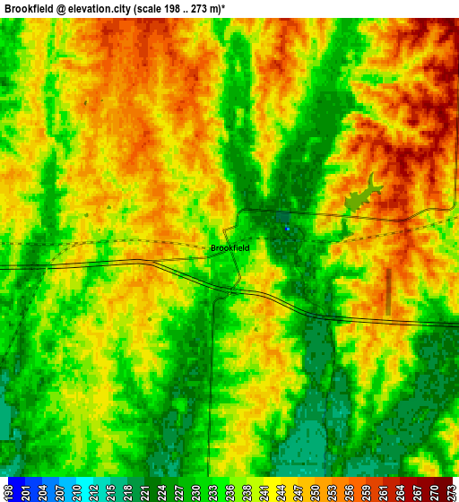 Zoom OUT 2x Brookfield, United States elevation map