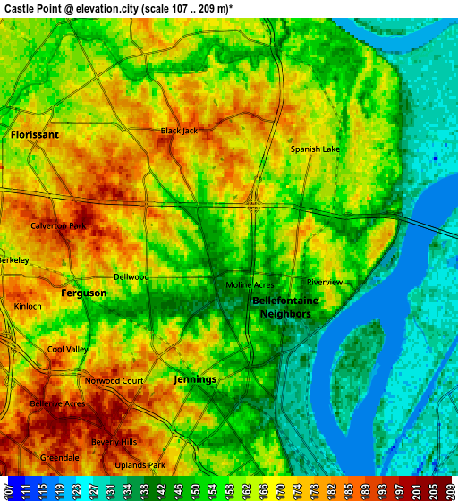 Zoom OUT 2x Castle Point, United States elevation map