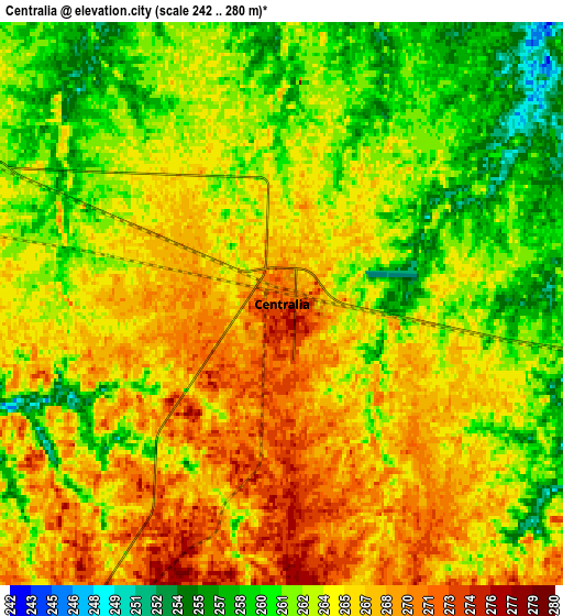 Zoom OUT 2x Centralia, United States elevation map