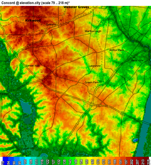 Zoom OUT 2x Concord, United States elevation map