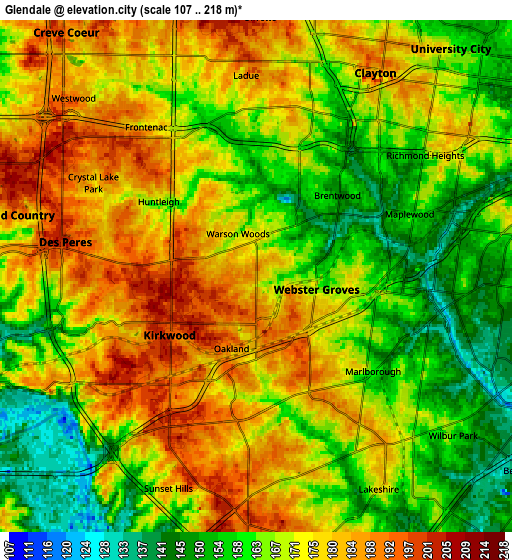 Zoom OUT 2x Glendale, United States elevation map