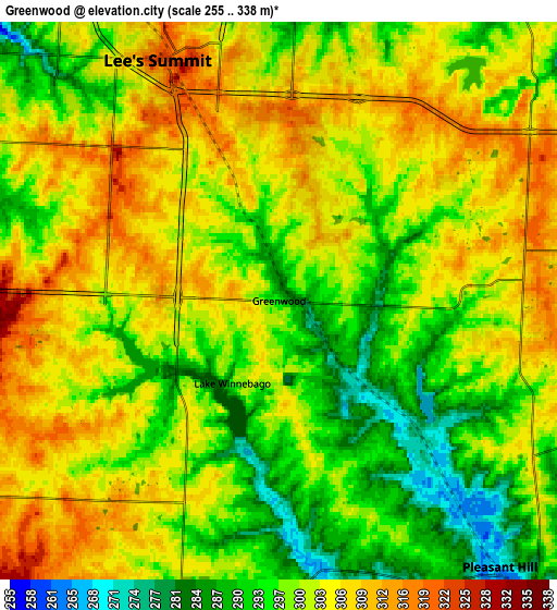 Zoom OUT 2x Greenwood, United States elevation map