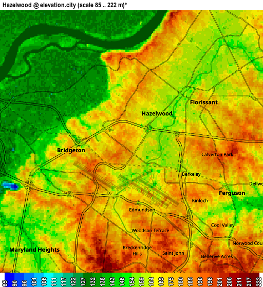 Zoom OUT 2x Hazelwood, United States elevation map