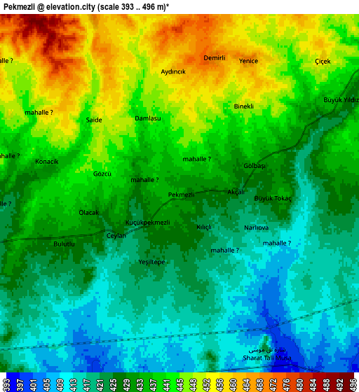 Zoom OUT 2x Pekmezli, Turkey elevation map